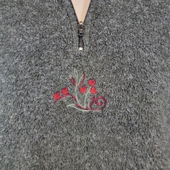 Victoria Secret Country Top Womans Large Grey Vintage Embroidered Pullover - Picture 3 of 6